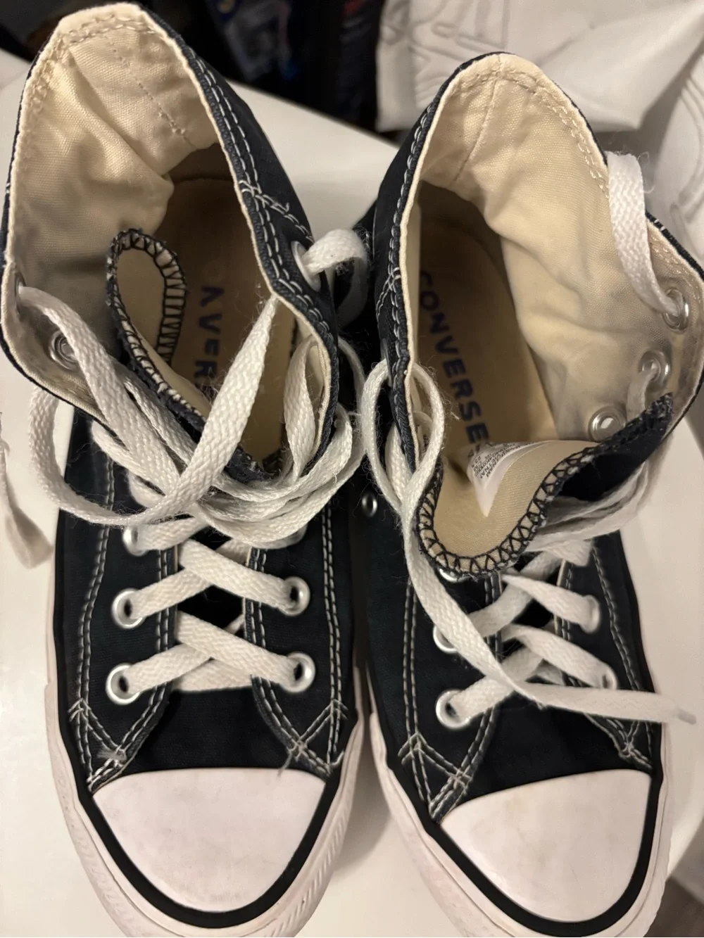 Converse Kids Black and White High-Top Canvas Sneakers
